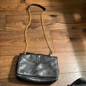 Tory Burch Black Quilted Leather Crossbody